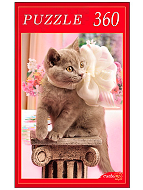 Пазлы 360 элементов 500х345 Рыжий кот "Котенок на пьедестале"