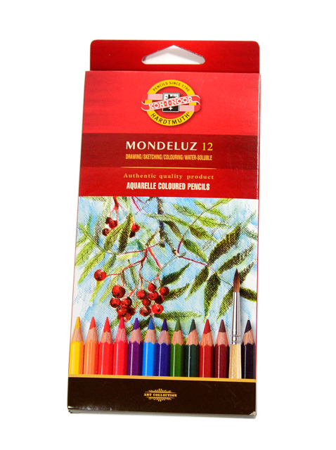 Карандаши цветные KOH-I-NOOR "Mondeluz" 12 цветов акварельные, картон. упаковка
