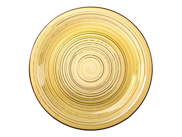 Тарелка обеденная 26 см "YELLOW Винтаж" желтая, керамика