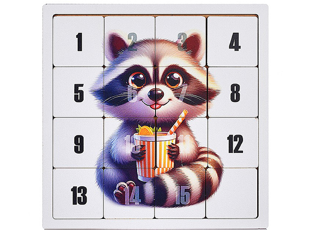 Головоломка "Пятнашки. Енотик" 