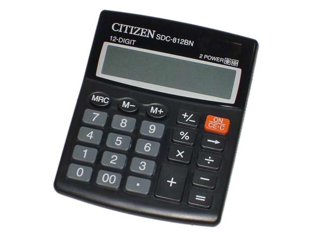 Калькулятор настольный CITIZEN SDC-812B 12 разр. 125х100 дв. пит.