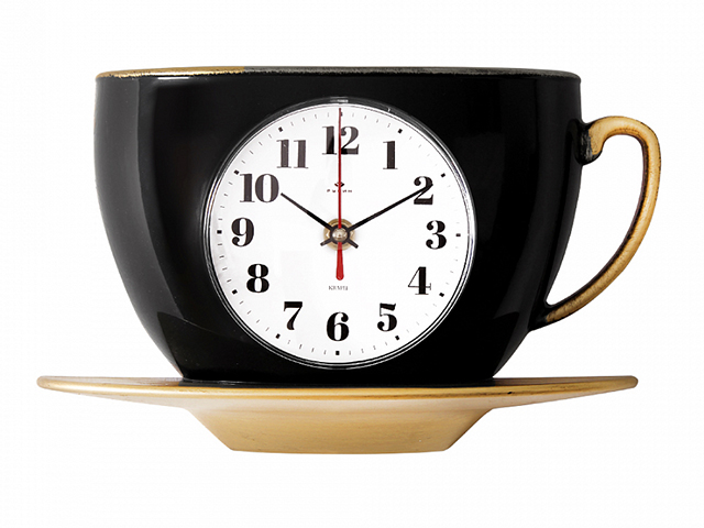 Часы настенные "Классика. Чашка с блюдцем" корпус черный с золотом, 28х17см, 2718-001 (10)