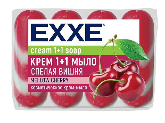 Мыло косметическое 4х75г EXXE 1+1 "Спелая вишня" 